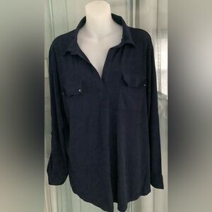 BLUE MOOD WOMENS NAVY BLUE BLOUSE